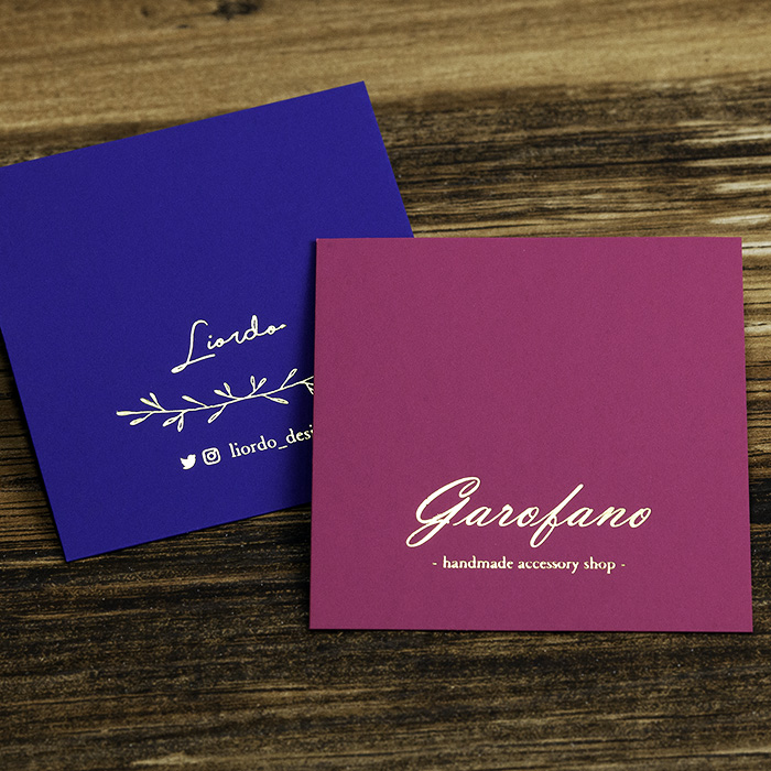 【厚紙】ワンポイント箔押し印刷／55mm×55mm