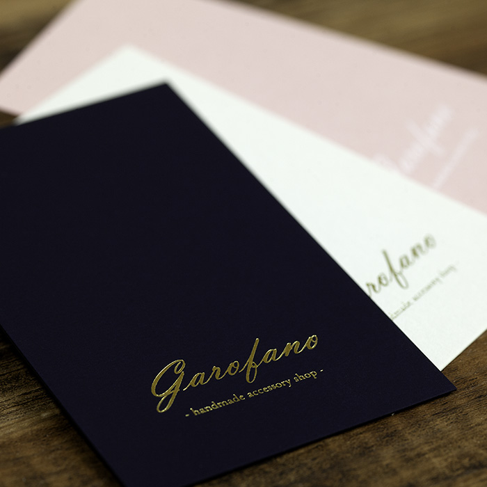 【厚紙】ワンポイント箔押し印刷／55mm×91mm