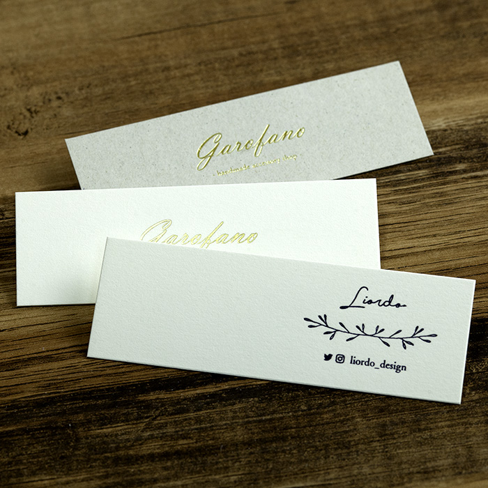 【厚紙】ワンポイント箔押し印刷／30mm×91mm