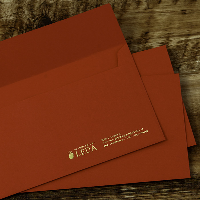 コットン レッド［長3カマス封筒］